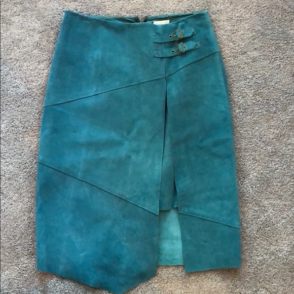 Anthropologie Dresses & Skirts - Anthropologie teal suede skirt